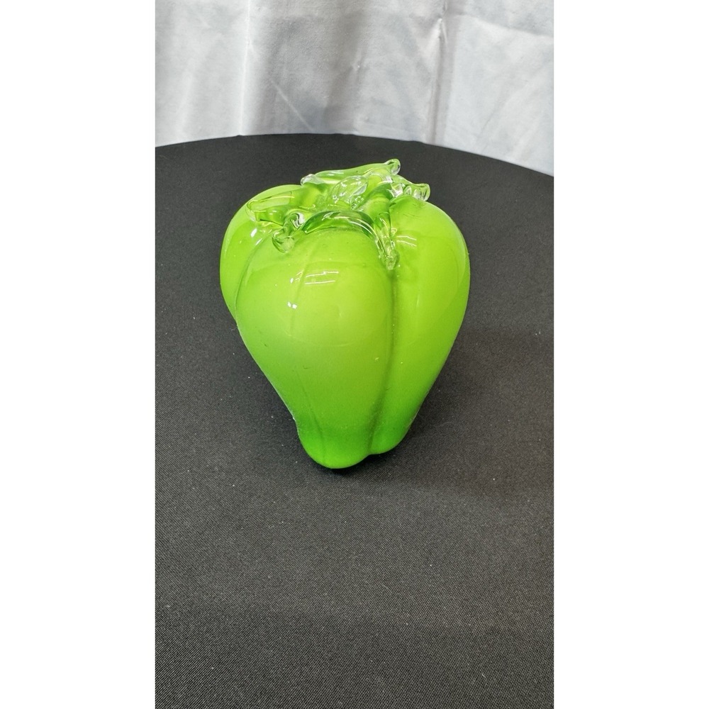 Vintage Murano-Like Art‎ Glass - Green Bellpepper